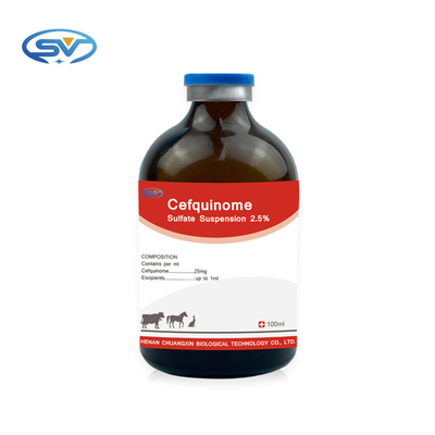 সেফকুইনোম সালফেট 2.5% সাসপেনশন ভেটেরিনারি ইনজেকশনযোগ্য ওষুধ গরু বাছুর ভেড়া ঘোড়া কুকুর বিড়ালদের জন্য